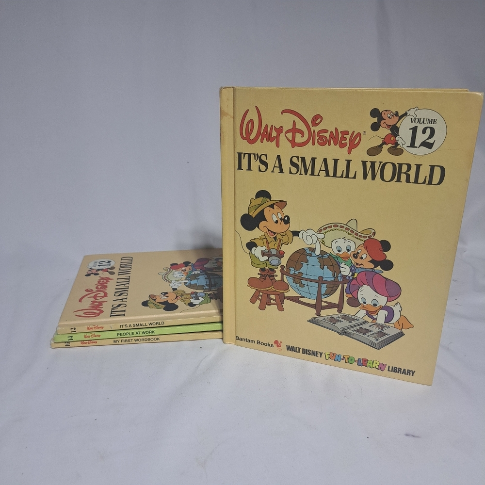 VTG Walt Disney Fun To Learn Library Lot Of 4 Childrens Hardcover 12 X2, 14 16